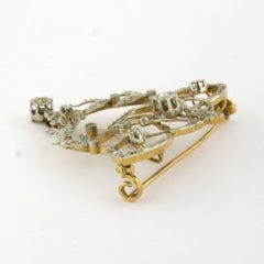 Broche de la Belle Époque con diamantes de talla rosa de hasta 0,20 ct, oro de 18 k y platino