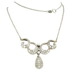 Collier en platine avec un diamant de 1,75 ct au centre, anciennement 1910