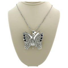 Necklace and pendant with sapphire and diamonds up to 1.00ct 18k gold