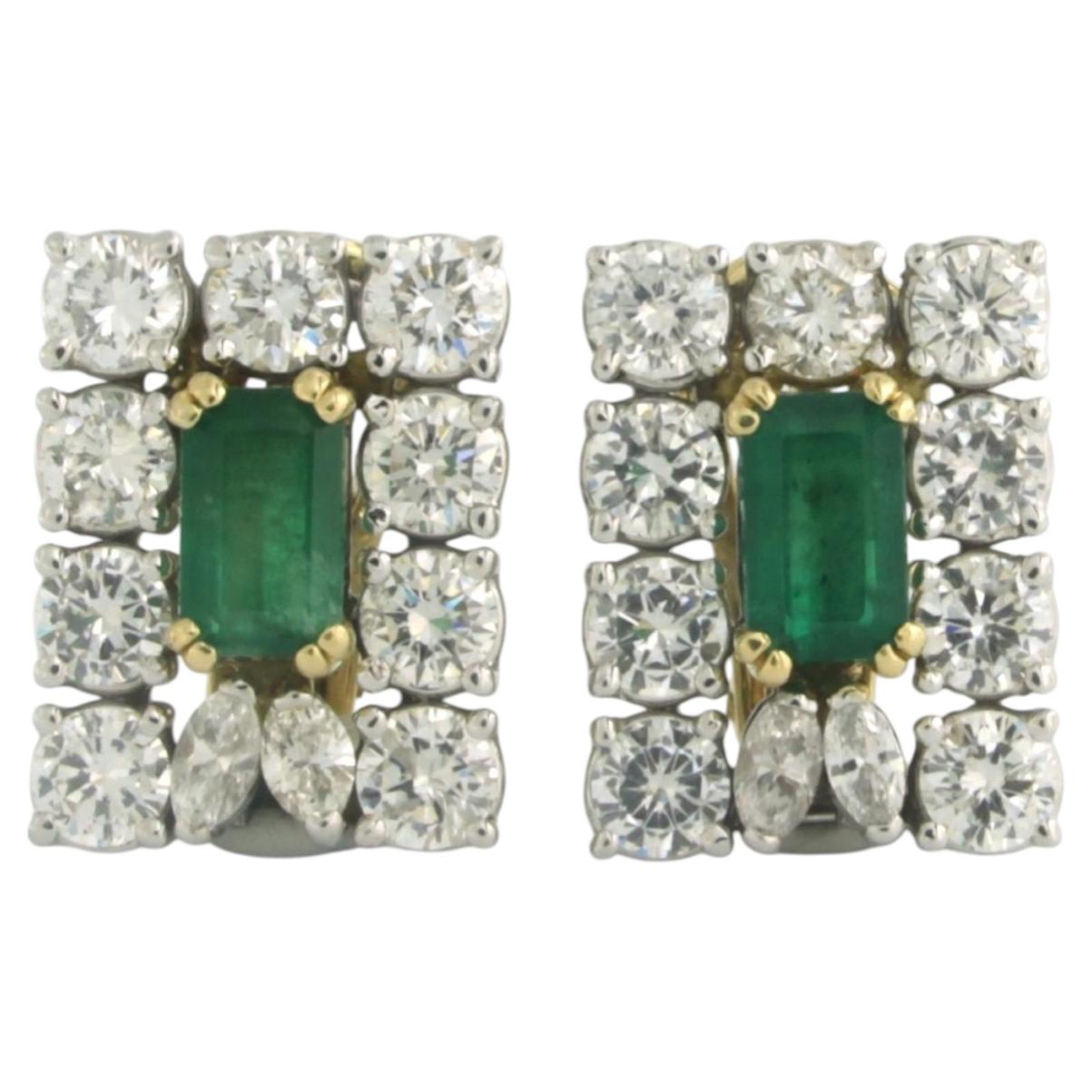 Earrings with emerald up to 5.00ct and diamonds up to 5.00ct 18k gold 16.2 grams