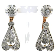 Earrings with single cut diamonds up to 0.20ct 18k gold 7.5 grams