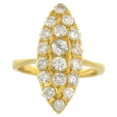 Ring with brilliant cut diamonds up to 1.30ct - 5.5 grams - 18k yellow gold
