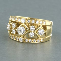 Ring mit Diamanten im Brillantschliff bis zu 0,90ct 18k Gelbgold 9,0 Gramm
