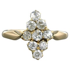 Ring with old mine cut diamond up to 0.75ct 14k gold 2.7 grams