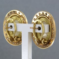 Earrings with opal and brilliant cut diamonds up to 1.00ct 18k gold 12.1 grams