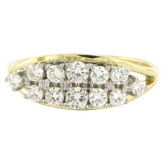 Ring with brilliant cut diamonds up to 0.40ct 3.6 grams 14k gold