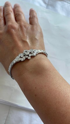 MODERN Bracelet with brilliant cut diamonds up to 3.20ct 14k gold 12.7 grams
