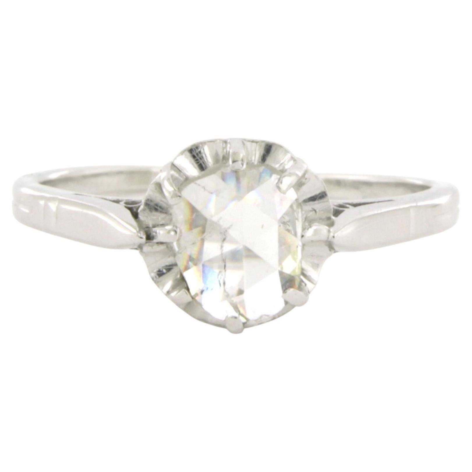 Solitaire ring with rose cut diamond up to 0.30ct 18k gold 2.4 grams