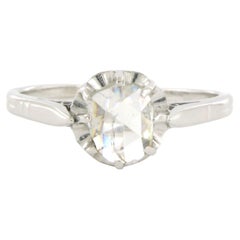 Solitaire ring with rose cut diamond up to 0.30ct 18k gold 2.4 grams