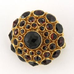 Victorian brooch with garnet - 9.8 grams - 14k gold