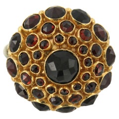 Victorian brooch with garnet - 9.8 grams - 14k gold