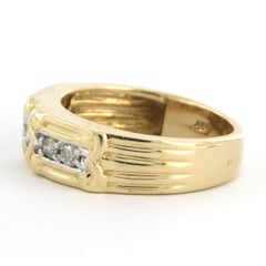 Ring with brilliant cut diamonds up to 0.13ct 14k gold 4.7 grams