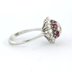18k White Gold Ruby and Diamond Cocktail Ring, 1.50ct, Size 7.5
