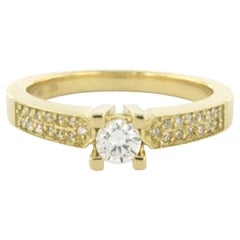Ring with brilliant cut diamonds up to 0.37ct 18k yellow gold 6.2 grams