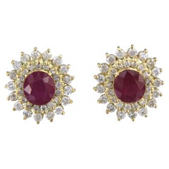 Orecchini con rubino e diamanti taglio brillante fino a 2,00ct Oro 18k 9,3 grammi
