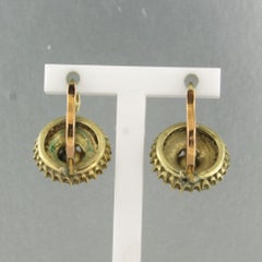 VICTORIAn earrings with rose cut diamonds up to 0.60ct 14k gold 6.5 grams