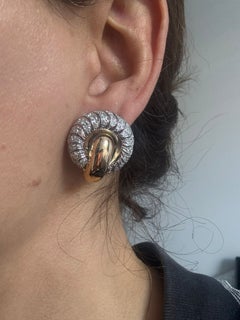 RETRO Earrings with single cut diamonds up to 2.00ct 18k gold 23.6 grams