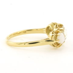 Anello con opale e diamante a taglio rosa fino a 0,60 ct - 3,3 grammi - oro 18 carati
