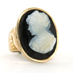 18k rose gold ring set with sardonyx – 6.6 grams
