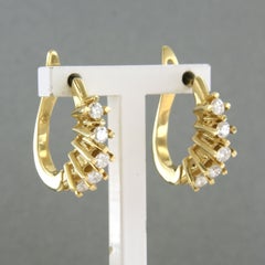 Earrings with brilliant cut diamonds up to 0.80ct 14k gold 6.8 grams
