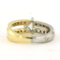 Ring with triangle and brilliant cut diamonds up to 0.50ct 18k gold 7.6 grams