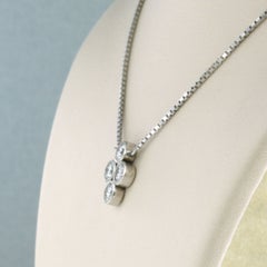 Necklace adn pendant with brilliant cut diamonds up to 0.65ct 14k gold 3.5 grams
