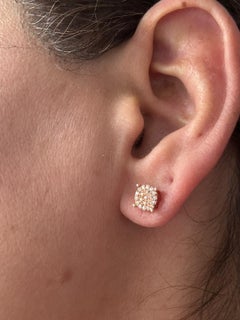 Earrings with brilliant cut diamonds up to 0.20ct 2.8 grams 14k pink gold