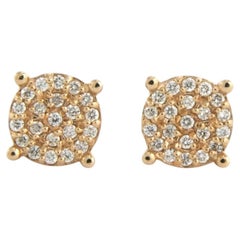 Earrings with brilliant cut diamonds up to 0.20ct 2.8 grams 14k pink gold