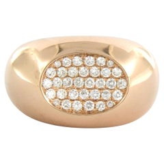 Ring with brilliant cut diamonds up to 0.80ct 14k rose gold 10.0 grams