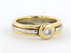 LECHIC - anello con diamante taglio brillante fino a 0,15ct in oro 18k 7,0 grammi