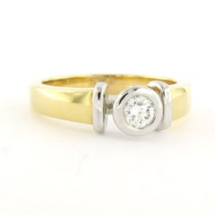 Solitaire Ring with brilliant cut diamond up to 0.25ct 18k gold 5.5 grams