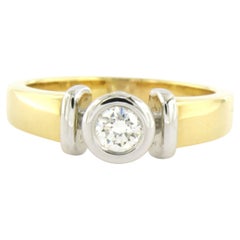 Solitaire Ring with brilliant cut diamond up to 0.25ct 18k gold 5.5 grams
