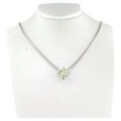 Necklace and pendant with princess cut diamond up to 3.00ct platinum 14.4 grams