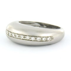 Ring with brilliant cut diamonds up to 0.25ct - 5.7 grams - 14k white gold