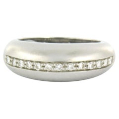 Ring with brilliant cut diamonds up to 0.25ct - 5.7 grams - 14k white gold