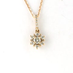 Necklace and pendant with brilliant cut diamonds up to 0.26ct 14 gold 1.9 grams