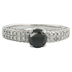 Ring with brilliant cut diamonds up to 1.50ct 18k white gold 4.3 grams