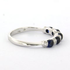 Ring mit Saphir und Diamanten im Brillantschliff bis zu 0,10 Karat, 14-karätiges Gold, 3,4 Gramm