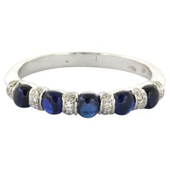 Ring mit Saphir und Diamanten im Brillantschliff bis zu 0,10 Karat, 14-karätiges Gold, 3,4 Gramm