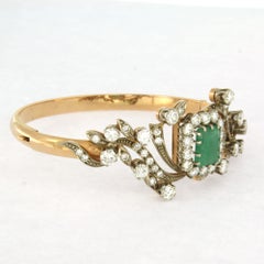 Armband mit Smaragden und Diamanten im Brillantschliff bis zu 6,00 Karat, 14-karätiges Gold
