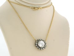 Necklace with rose cut diamonds up to 1.20ct 18k gold, silver 5.9 grams