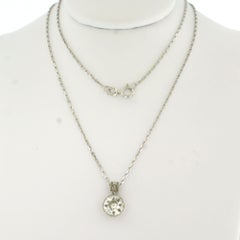 ART DECO necklace, pendant with old European cut diamonds up to 1.22ct 14k gold