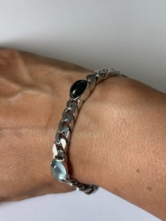 Bracciale con granato, tormalina, acquamarina e ametista, in oro 18 carati, 41,9 grammi