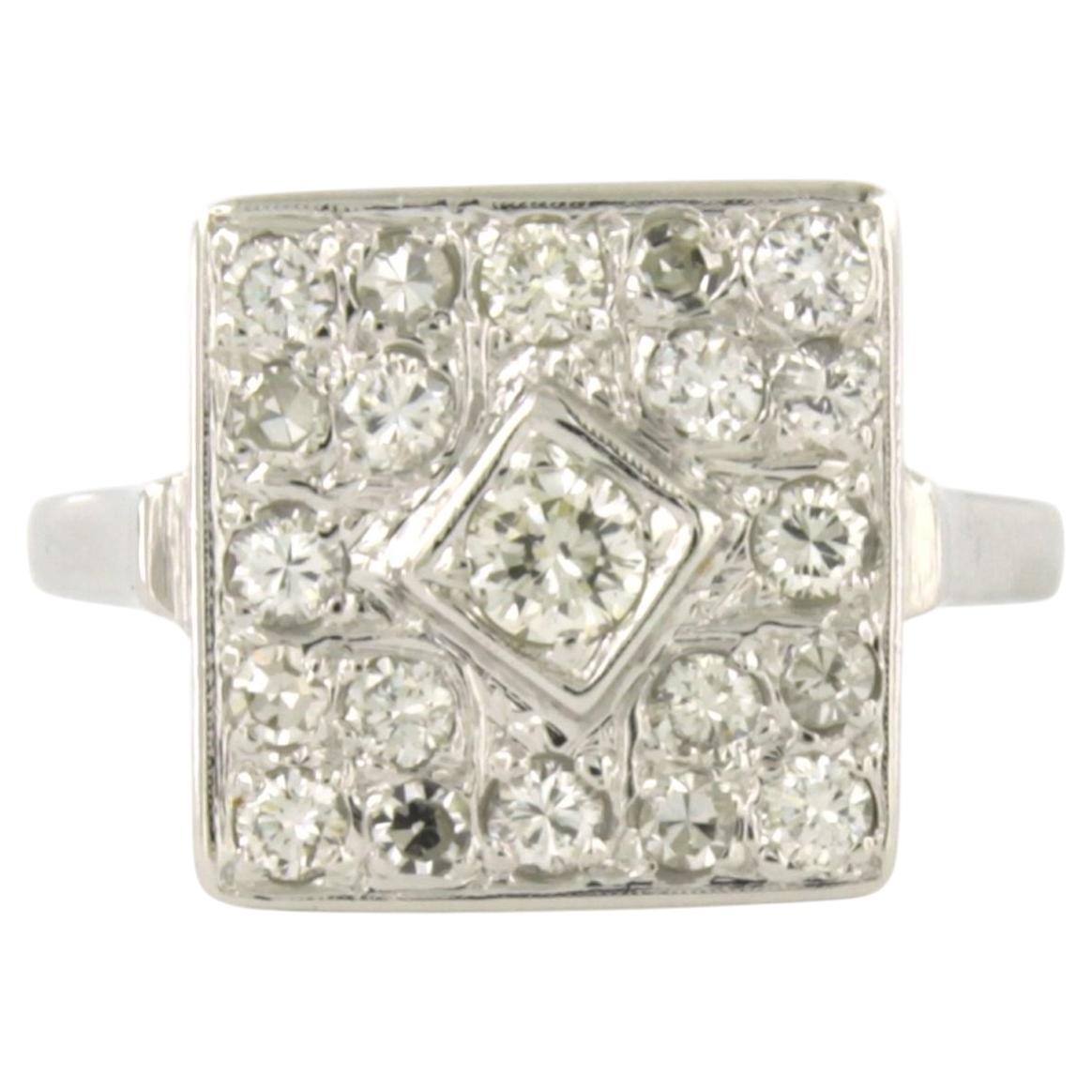 Ring with brilliant and single cut diamonds up to 0.90ct 14k gold 4.7 grams