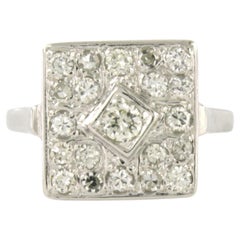 Ring with brilliant and single cut diamonds up to 0.90ct 14k gold 4.7 grams