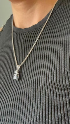 Necklace and pendant with sapphire up to 4.00ct diamonds 14k gold