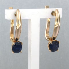 Earrings with sapphire up to 1.94ct 14k gold 4.1 grams