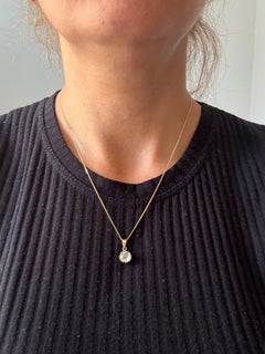 Necklace and pendant with rose cut diamond up to 1.20ct 14k gold and silver