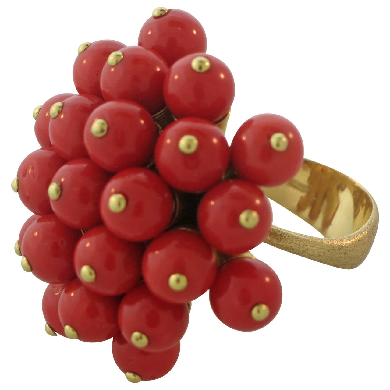 Lorredo Italian Coral Gold "Ball" Bubble Ring For Sale