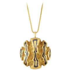 Gubelin Modernist Pendant on Gold Snake chain